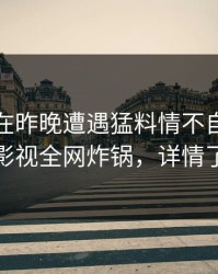 神秘人在昨晚遭遇猛料情不自禁，香蕉影视全网炸锅，详情了解