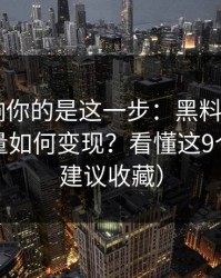 真正影响你的是这一步：黑料网app的灰色流量如何变现？看懂这9个环节（建议收藏）