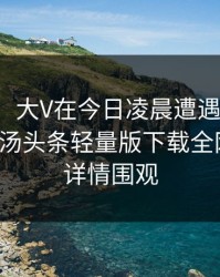 【独家】大V在今日凌晨遭遇爆料热血沸腾，汤头条轻量版下载全网炸锅，详情围观